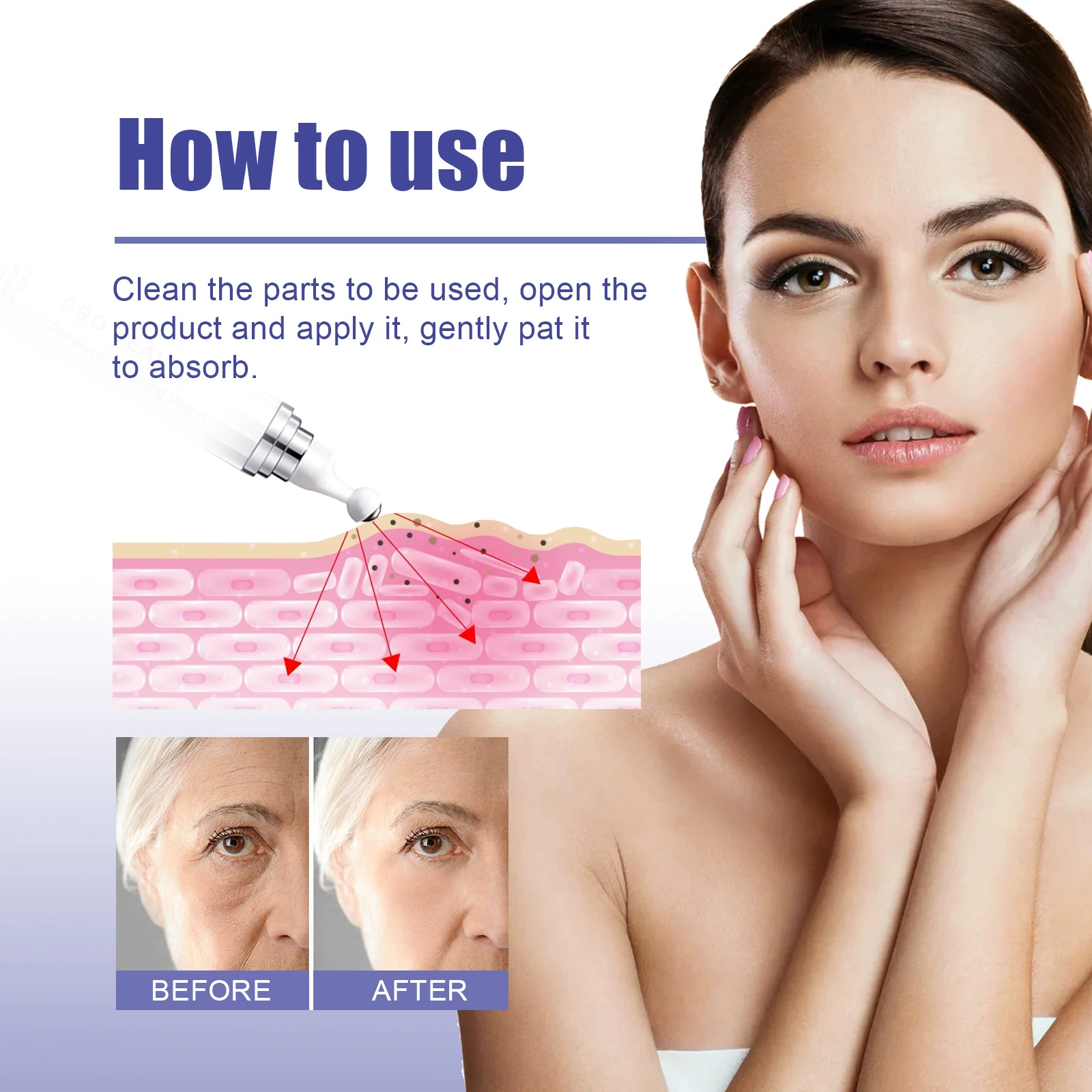 Roller Ball Firming Cream Repair Dryness Anti Acne Massage Roller Deep Moisturizes Anti Aging Cream