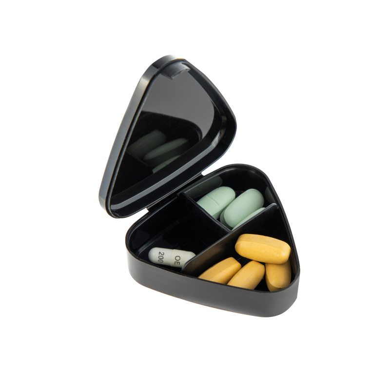 (Black Colorful) Daily Pill Box For Medicine Waterproof Secret Compartments Holder Drug Case Tablet Container Weekly Pill Organizer 7 Days Portable Travel Pills Case Pocket Case