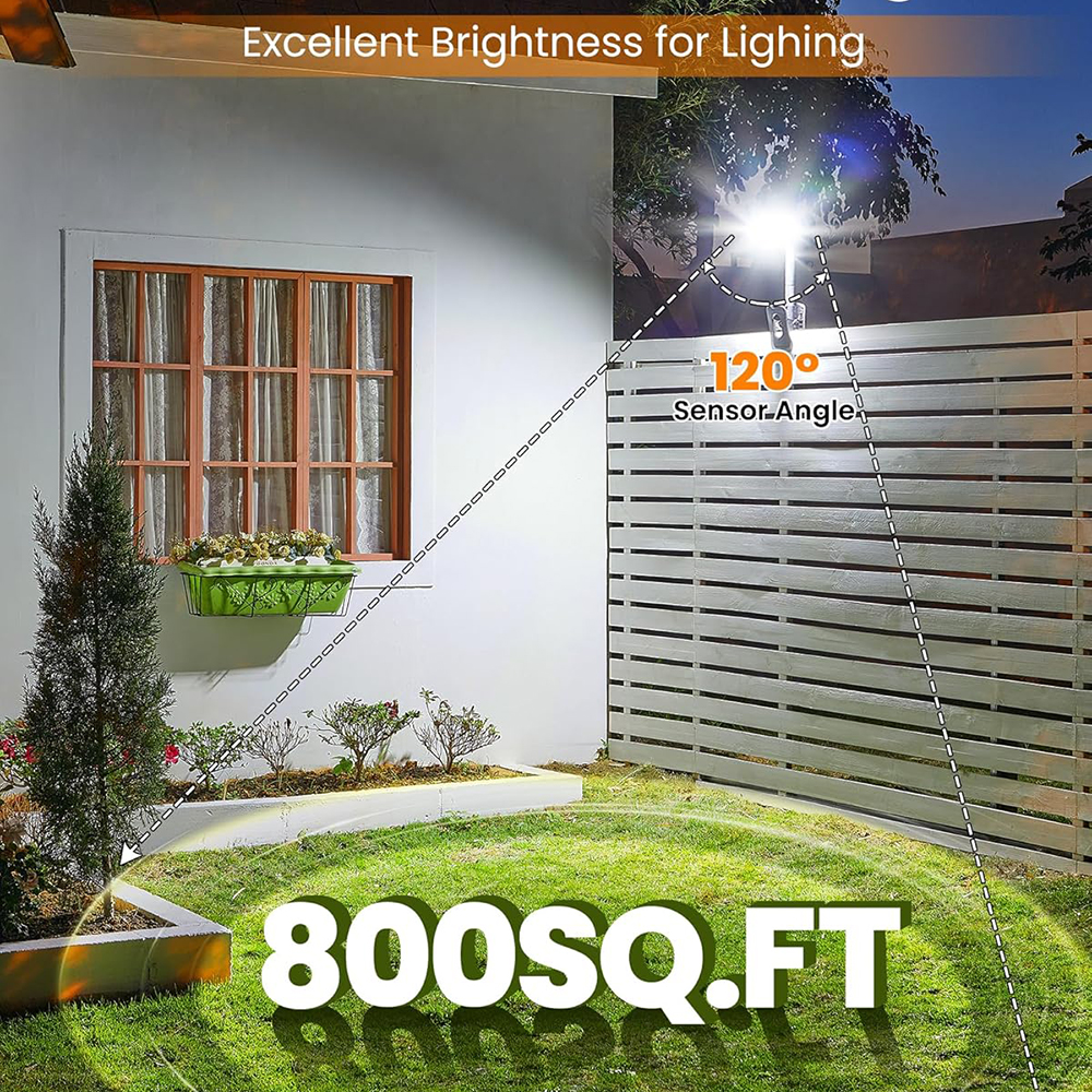 92 LED Solar Clip-on Motion Sensor Lights, LED Street Light Waterproof Wall Lamp for Camping Garden Yard Tent Patio Outdoor