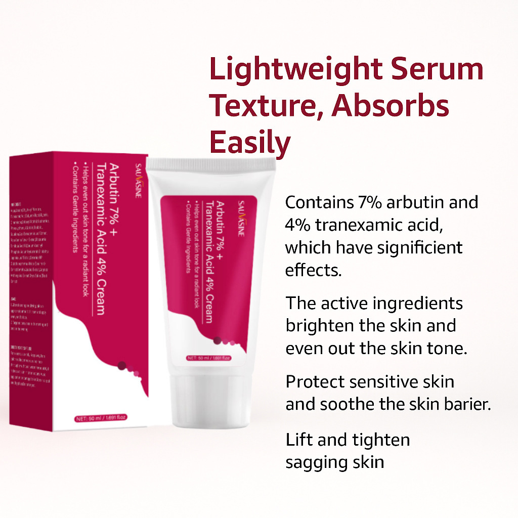 Arbutin Tranexamic Acid Cream 7% Arbutin and 4% Tranexamic Acid Brightening Dark Spot Corrector for Skin Care Home Use Natural 50ml