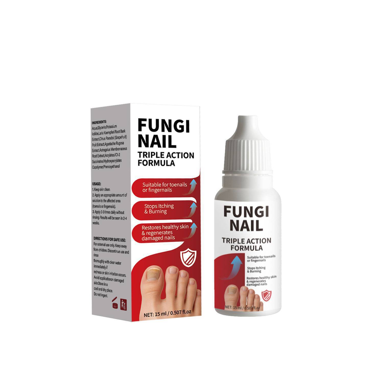 Antifungal Nail Repair Solution Treatment for Discoloured Nails Daily Home Care Clear 15ml