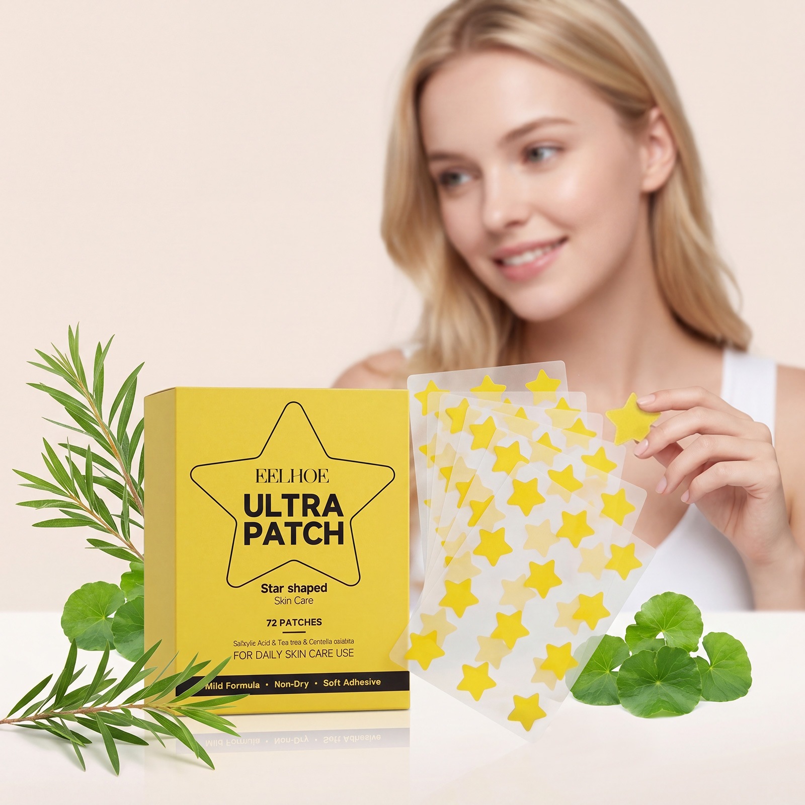 Star Shaped Skin Care Patch For Blemish Coverage Soothing And Gentle Acne Care