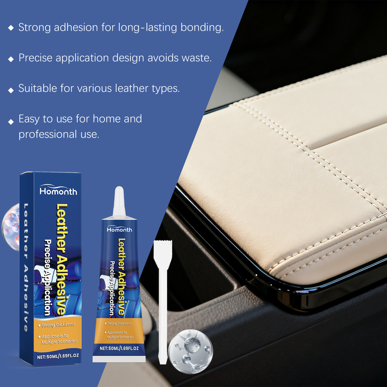 Leather Adhesive Glue For Car Leather Repair Precision Applicator And Convenient Use Strong Bonding Repair Solution