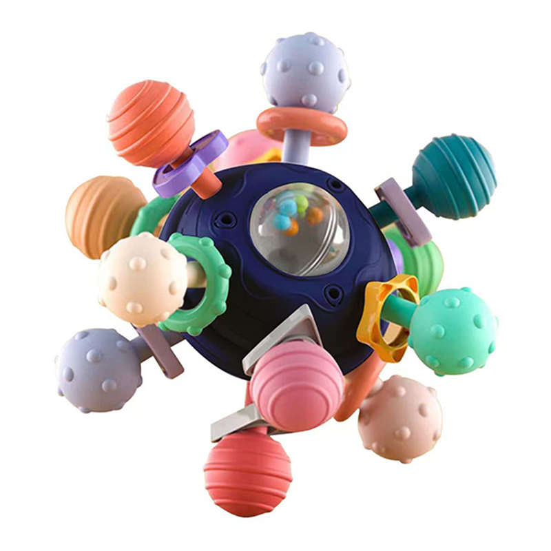 (PK) Montessori Baby Teething Toys Sensory Chew Teething Ball Rattle Grasping Activities Babies Toys for 0-18 Months Girls Boys Gifts