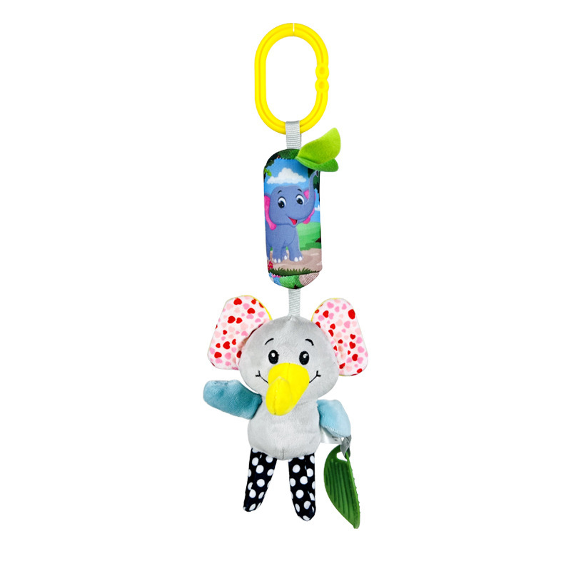 (fox 1131) Soft Animal Hanging Handbells Rattles Plush Infant Baby Development Handle Sensory Toys WIth Teether Baby Toy For Newborn Gifts