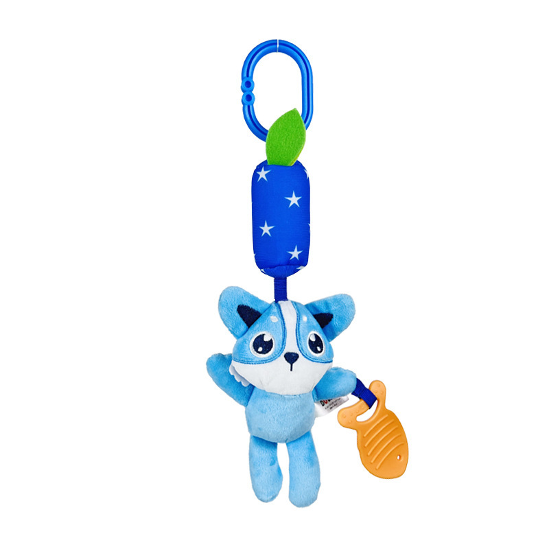 (fox 1131) Soft Animal Hanging Handbells Rattles Plush Infant Baby Development Handle Sensory Toys WIth Teether Baby Toy For Newborn Gifts