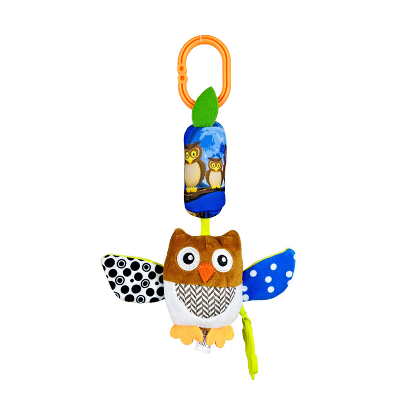 (fox 1131) Soft Animal Hanging Handbells Rattles Plush Infant Baby Development Handle Sensory Toys WIth Teether Baby Toy For Newborn Gifts