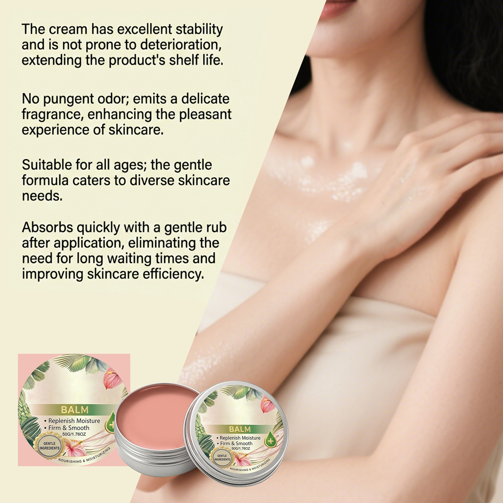 Skin Care Ointment Mild Ingredients Light Soft Texture Smooth Moisture Lock Hydrating Cream Protect Body Complexion