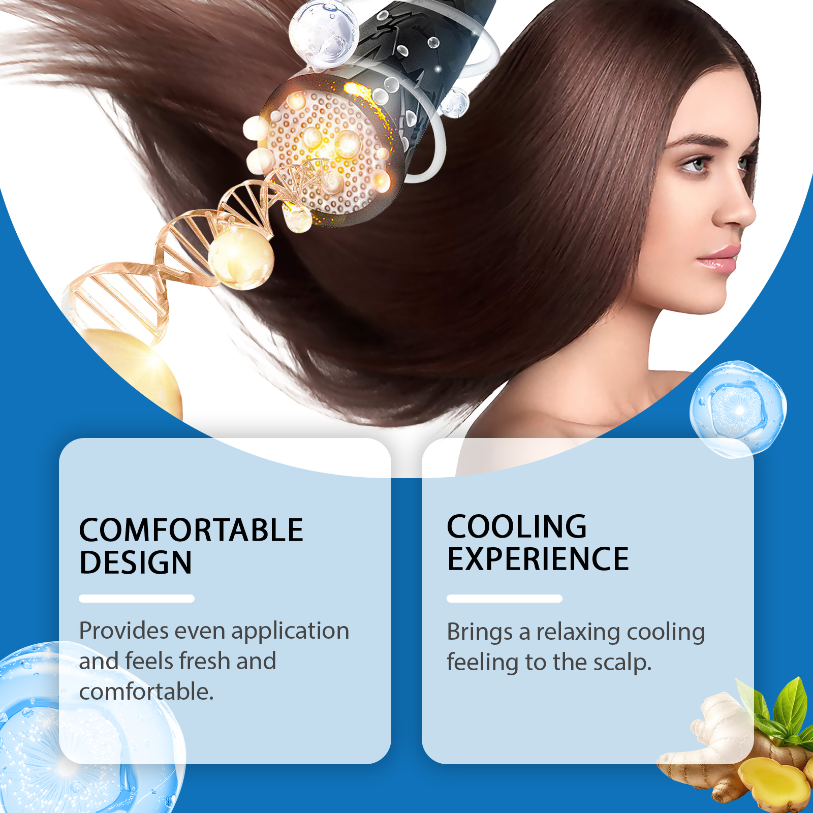 Hair Care Essence Roller Nourish Strengthen Repair Dry Damaged Soft Silky Shiny Tresses Liquid