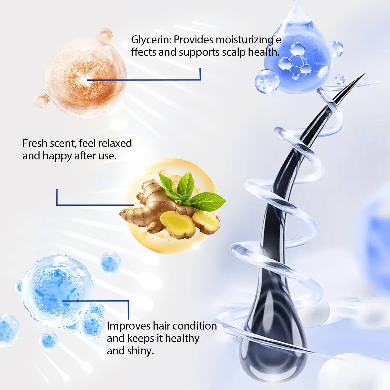 Hair Care Essence Roller Nourish Strengthen Repair Dry Damaged Soft Silky Shiny Tresses Liquid