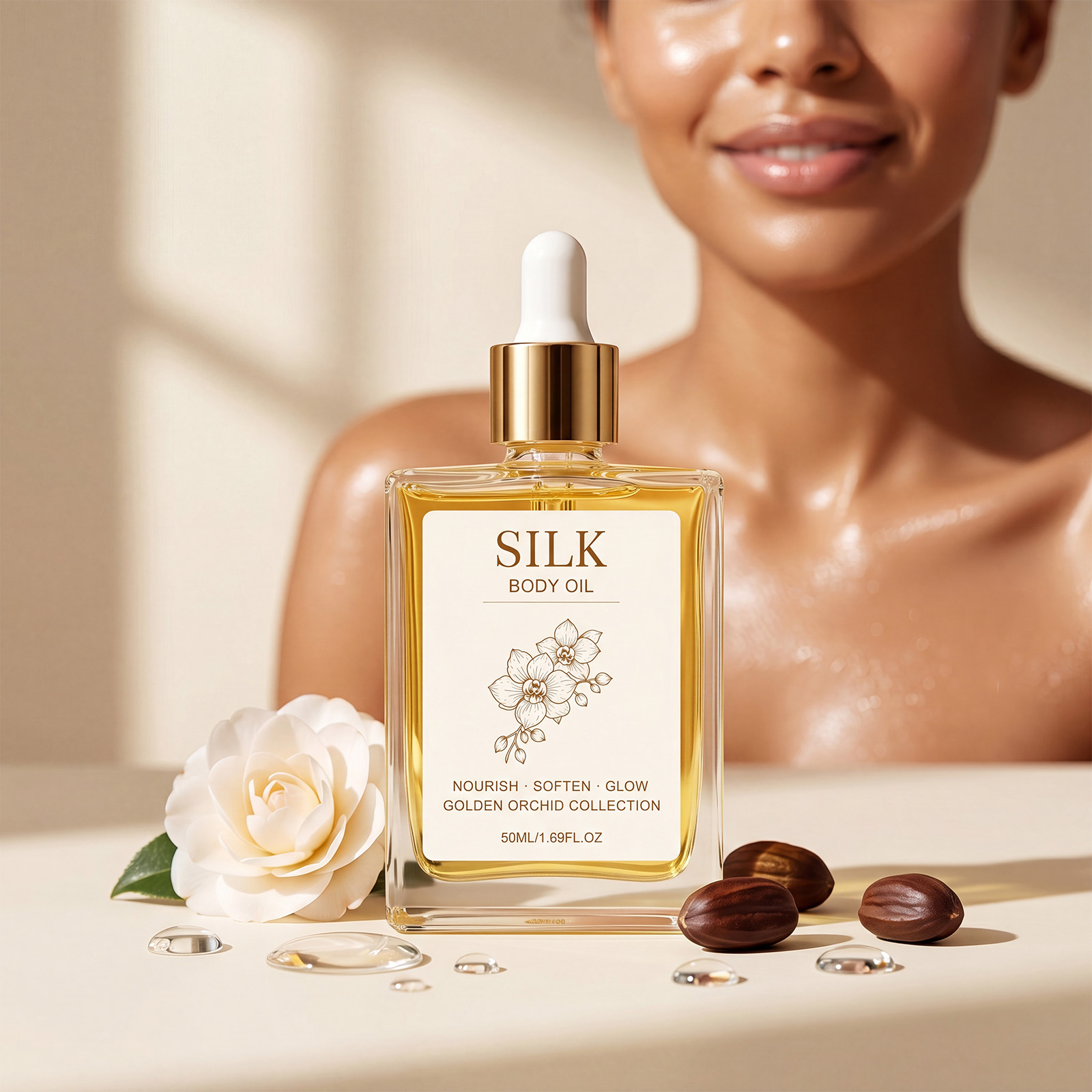 Mild Body Essential Oil Clear Texture Non Sticky Soft Skin Easy Absorb Fresh Comfort Touch Gentle Care For Human Body Skin