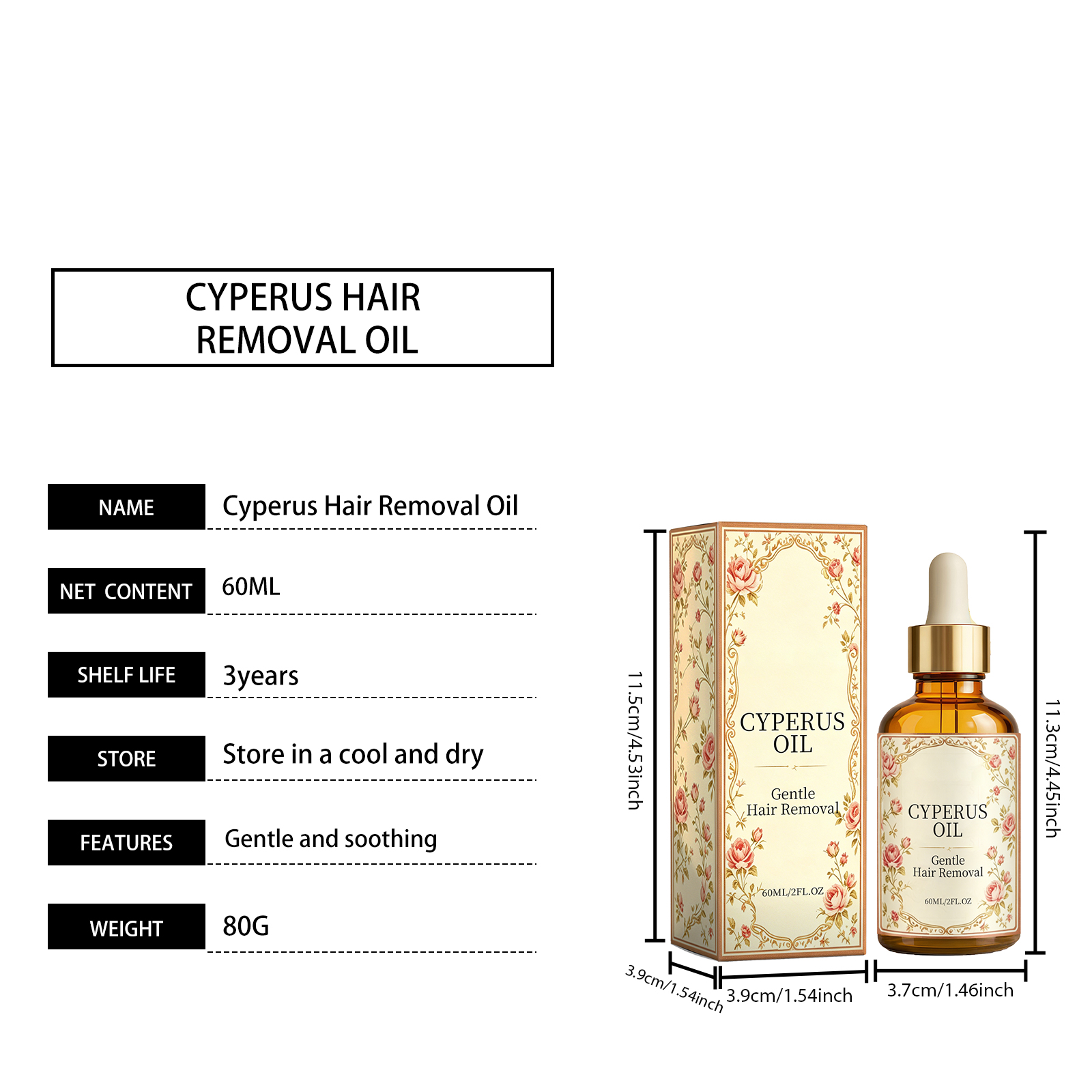 Cyperus Rotundus Hair Removal Essential Oil Mild Nourishing Clean Tender Care Clean Body Skin Hair