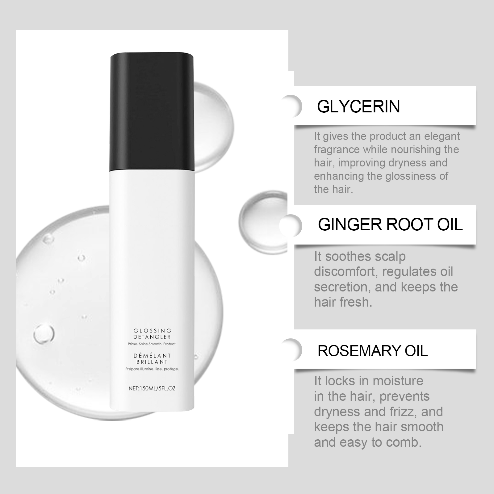 Refreshing No Rinse Hair Spray Lightweight Oil Removing Fluffy Smooth Nourishing Care For Hair
