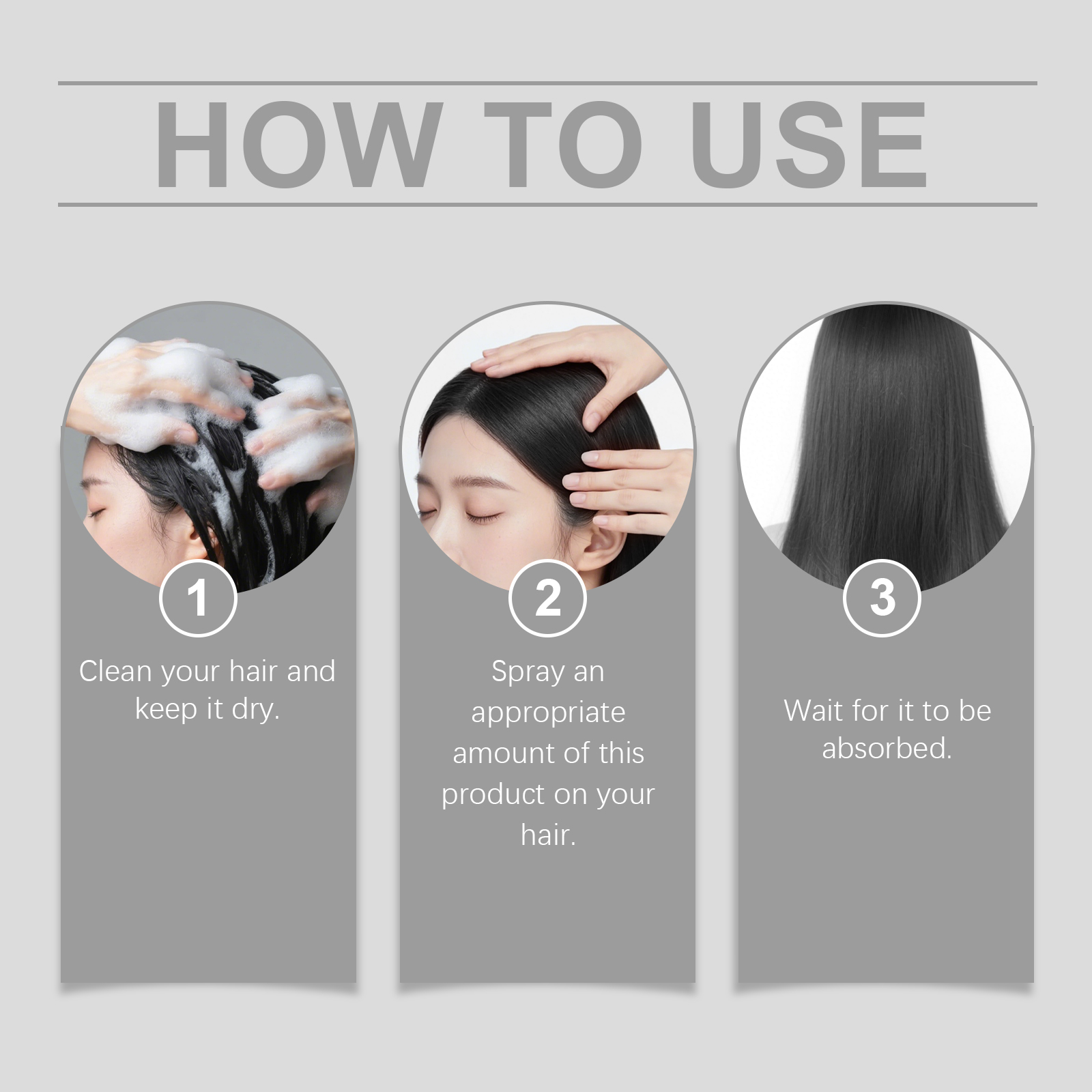 Refreshing No Rinse Hair Spray Lightweight Oil Removing Fluffy Smooth Nourishing Care For Hair