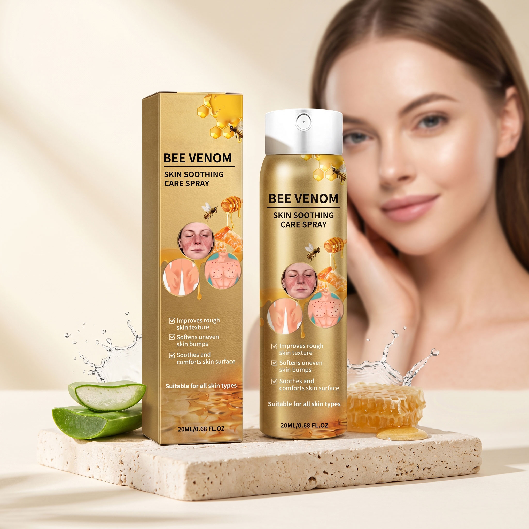 Bee Venom Skin Care Spray Hydrating Nourishing Soft Bright Refreshing Moisturizing Daily Facial Skin