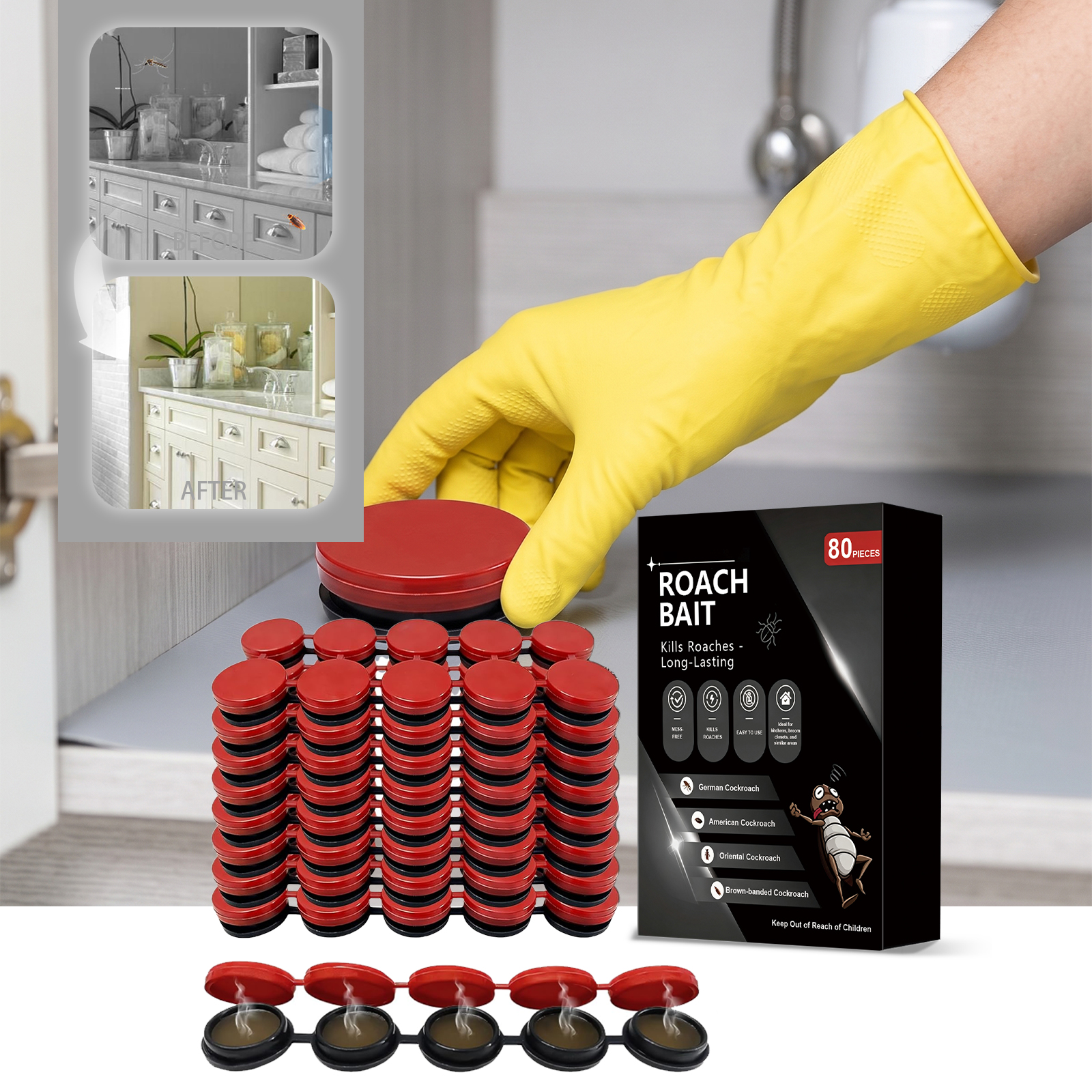 Cockroach Bait Agent Daily Household Insect Repellent Indoor Living Room Kitchen Bedroom