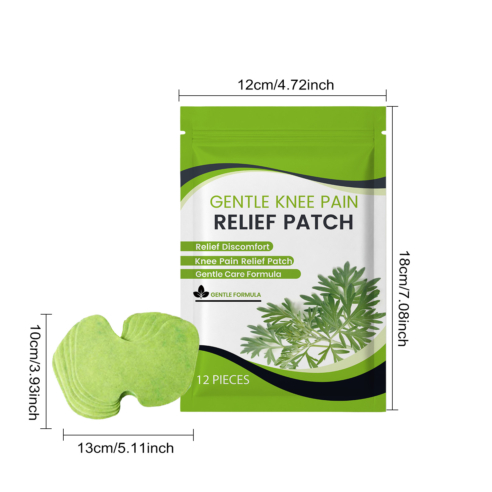 Knee Care Patch Plant Ingredients Mild Soft Light Cozy External Massage Body Joint Care