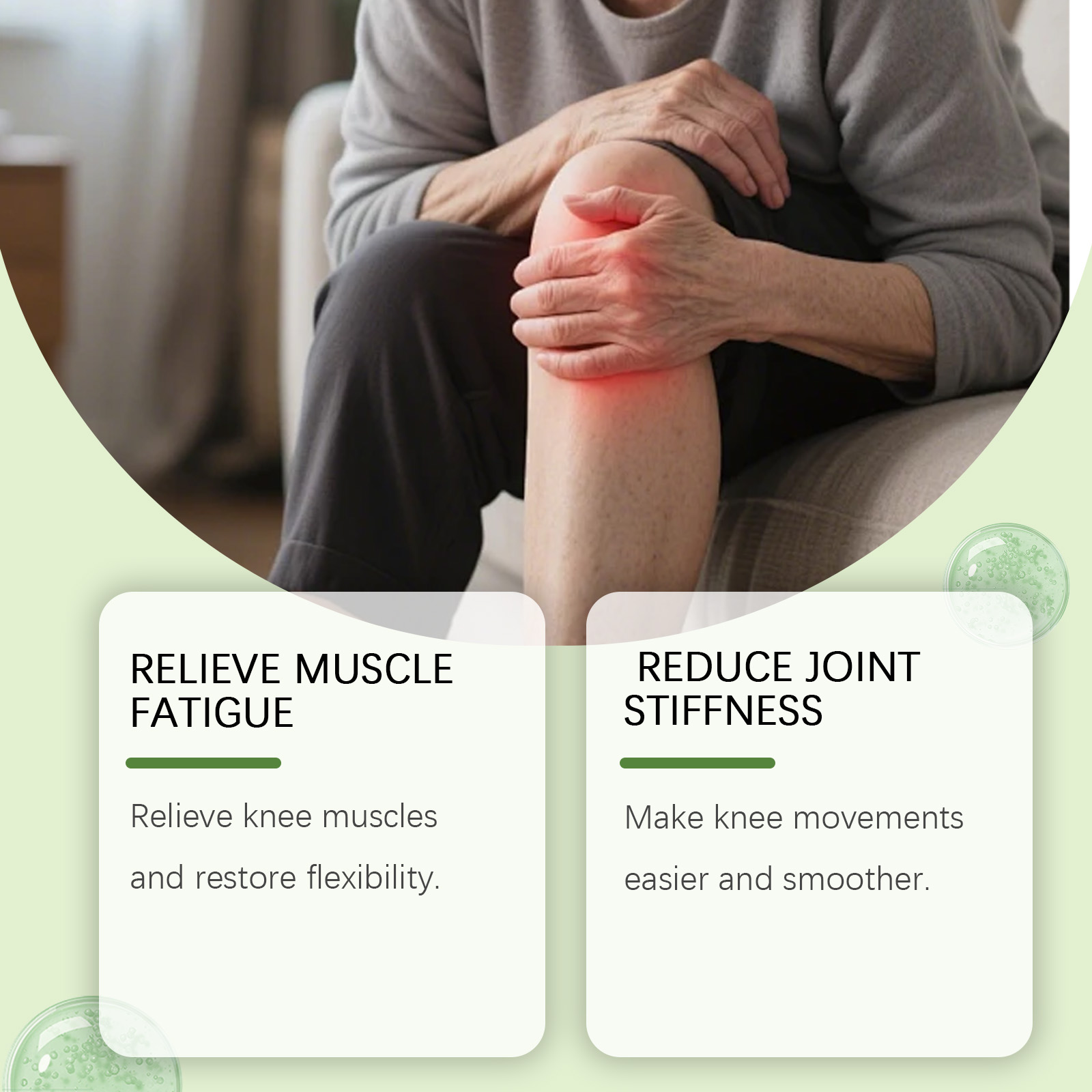 Knee Care Patch Plant Ingredients Mild Soft Light Cozy External Massage Body Joint Care