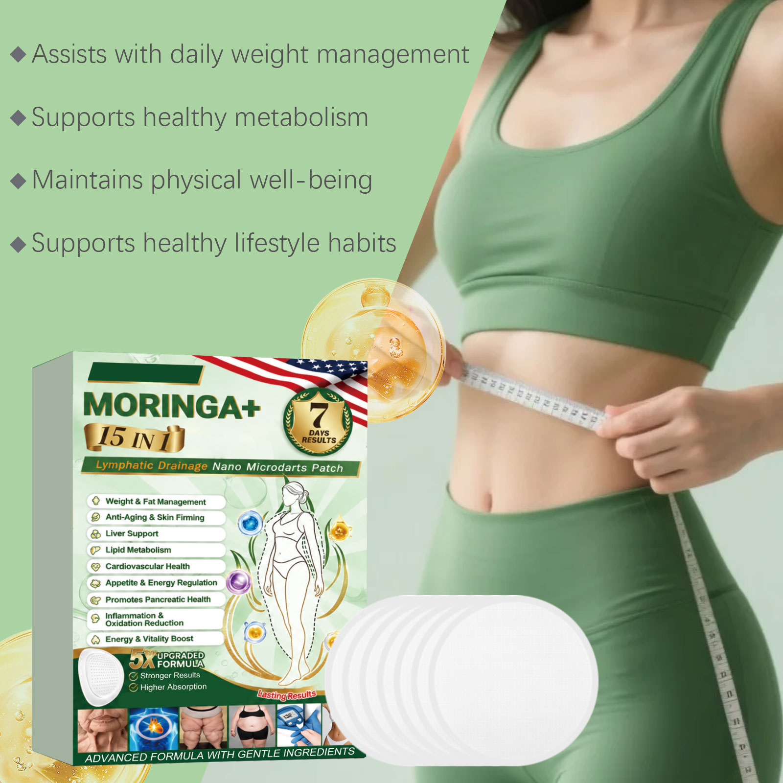 Slimming Care Microneedle Patch Keep Refreshing Microneedle Release Easy Apply Contain Plant Extract Body Treatment