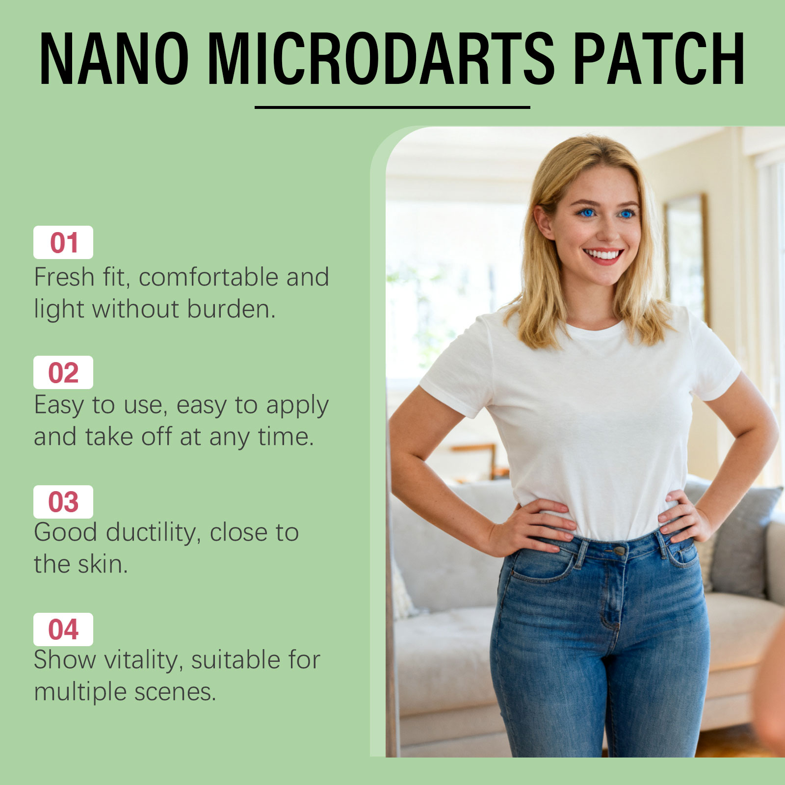 Slimming Care Microneedle Patch Keep Refreshing Microneedle Release Easy Apply Contain Plant Extract Body Treatment