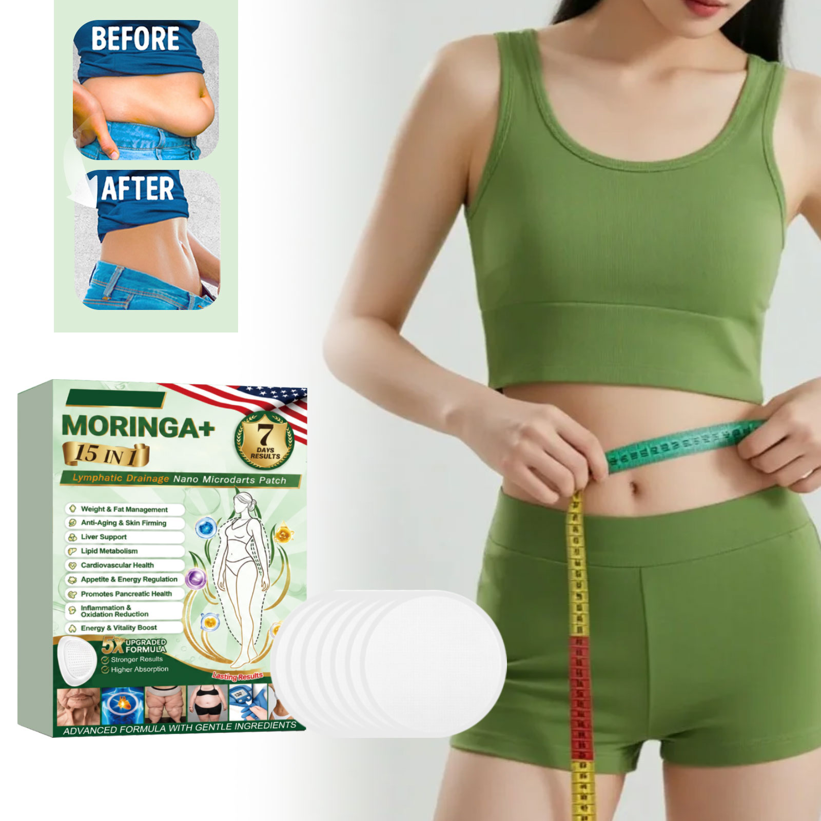 Slimming Care Microneedle Patch Keep Refreshing Microneedle Release Easy Apply Contain Plant Extract Body Treatment
