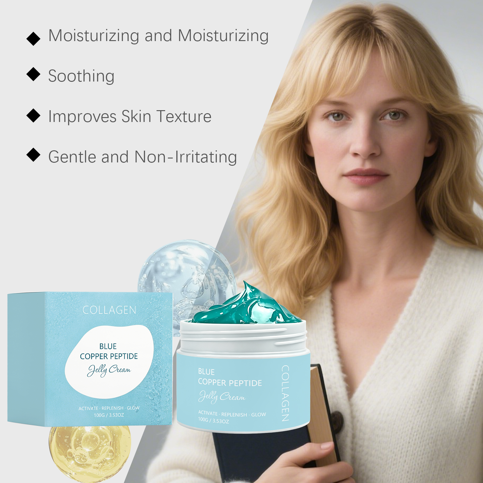 Facial Moisturizing Gel Mild Formula Hydrating Soft Smooth Skin Refreshing Delicate Daily Face Care