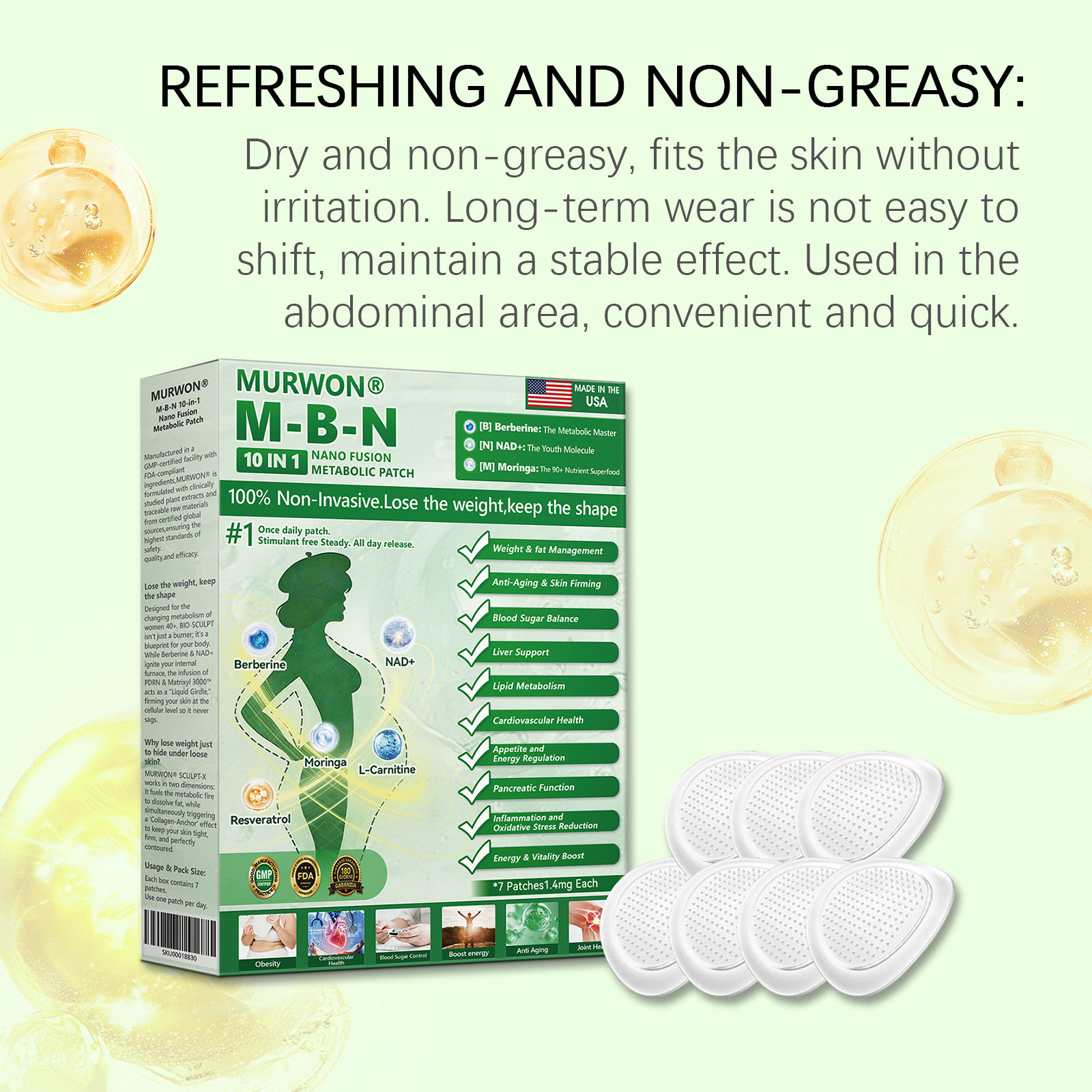 Moringa Body Care Patch Soft Light Close Fit Mild Nourish Portable Skin For Human Body