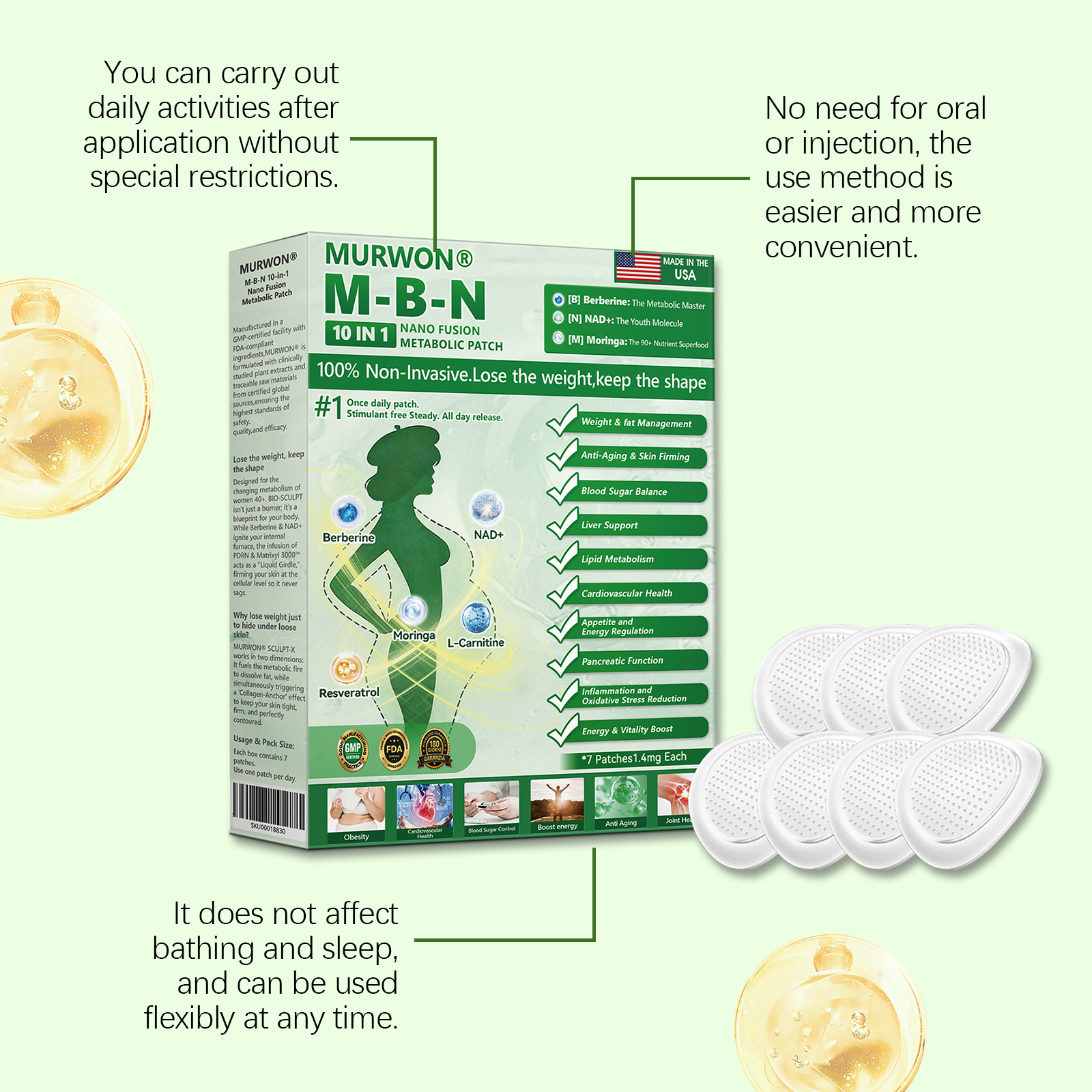 Moringa Body Care Patch Soft Light Close Fit Mild Nourish Portable Skin For Human Body
