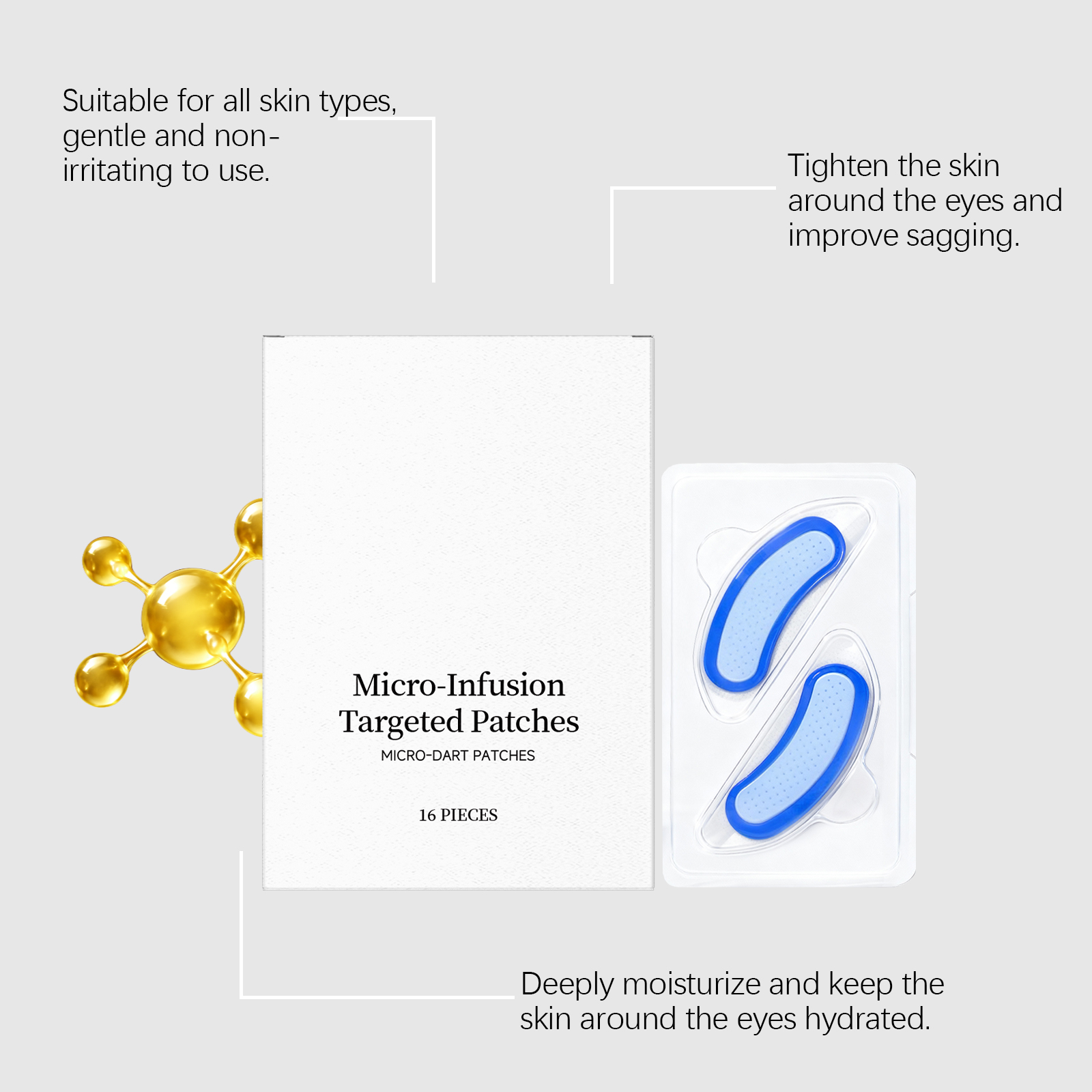 Eye Patch Daily Moisturizing Nourishing Soft Hydrating Portable Sheet For Eye Skin Surrounding Fine Lines