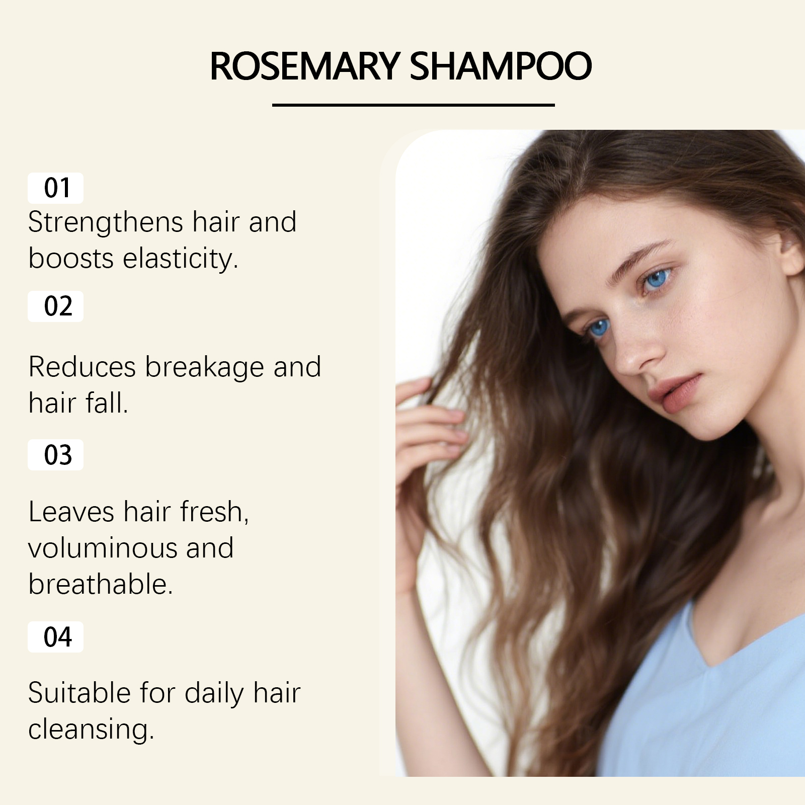 Rosemary Shampoo Mild Clean Scalp Nourish Plump Hair Daily Soft Care For Normal Hair Scalp