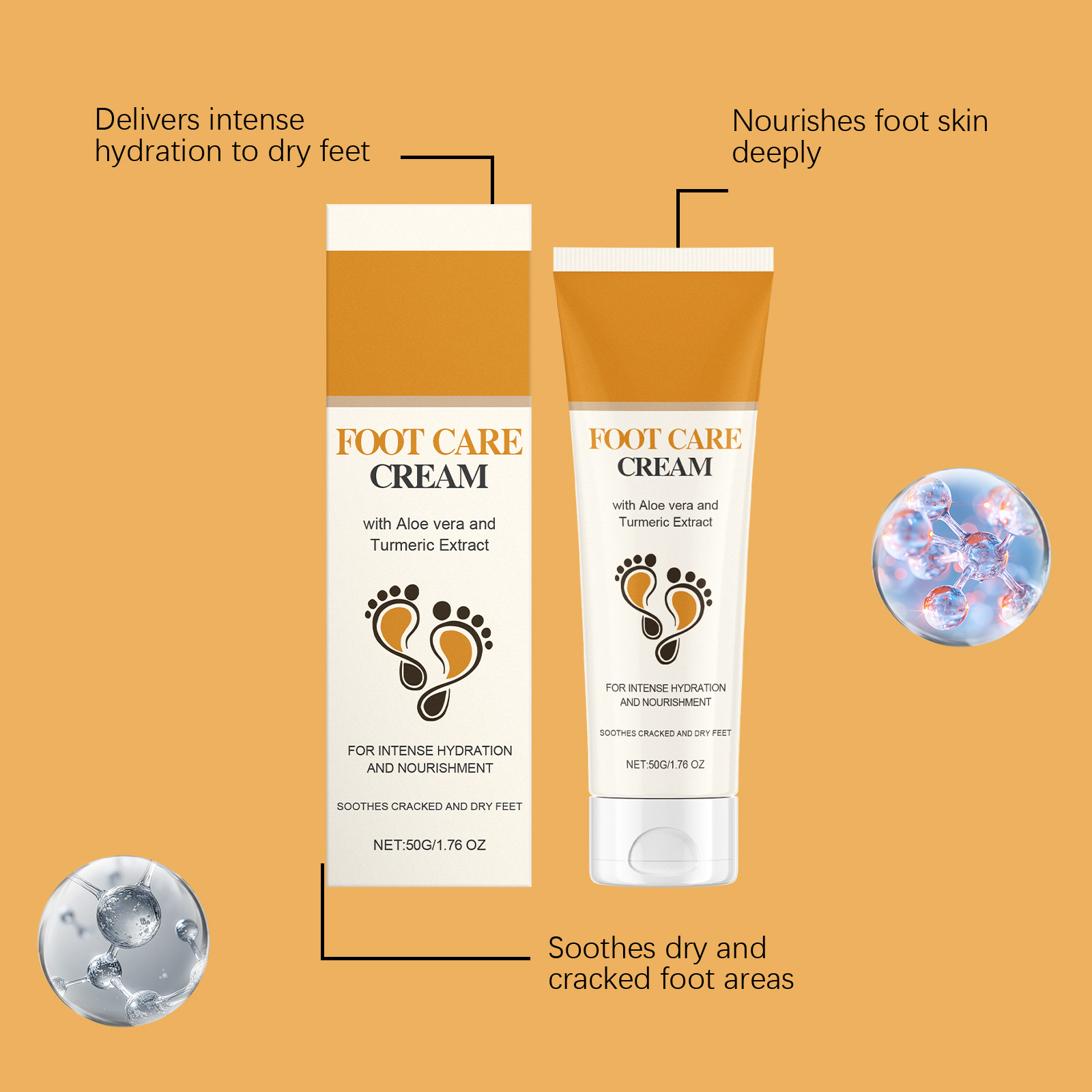Foot Care Cream Daily Mild Hydrating Moisturizing Foot Skin Refreshing Tender Protecting Lotion