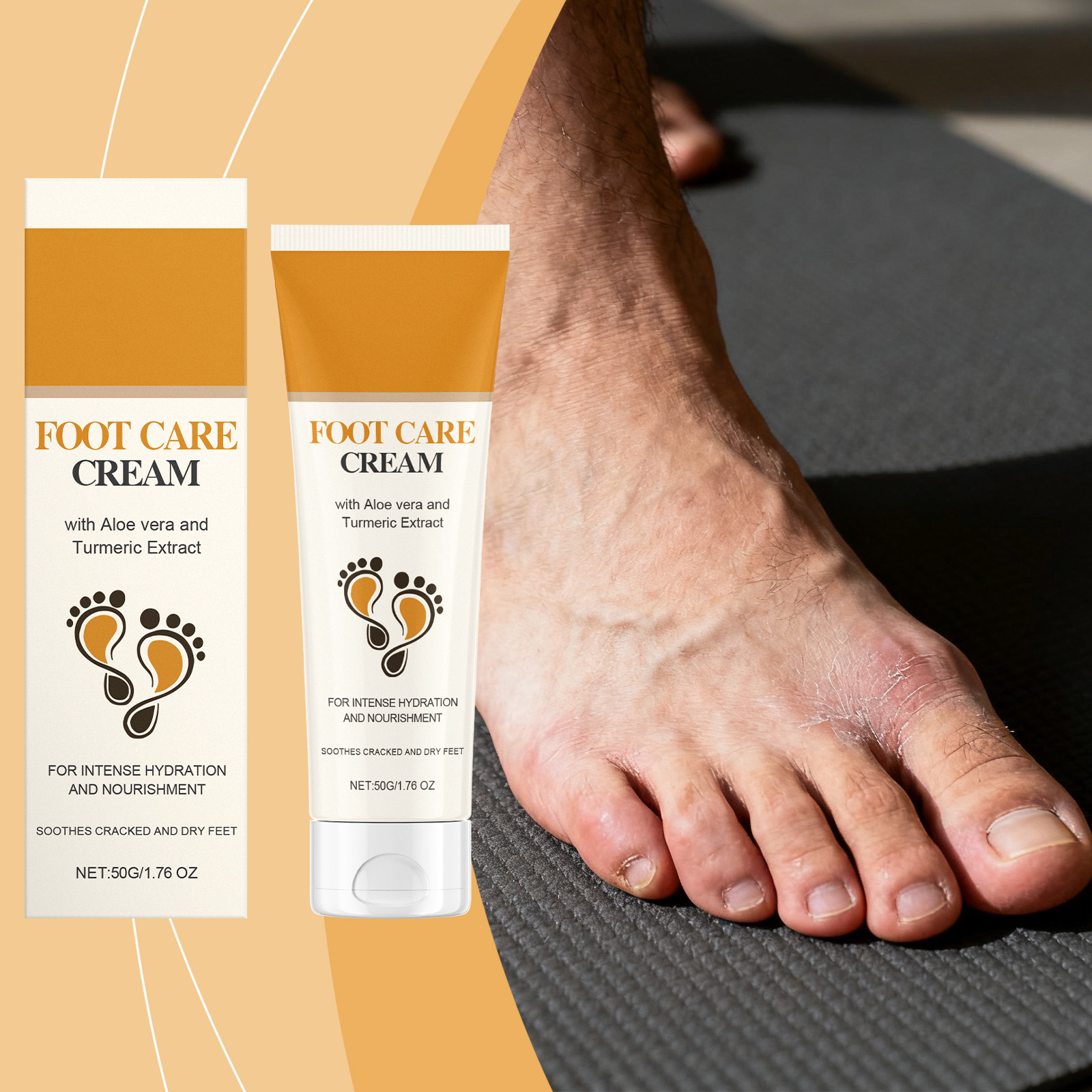 Foot Care Cream Daily Mild Hydrating Moisturizing Foot Skin Refreshing Tender Protecting Lotion