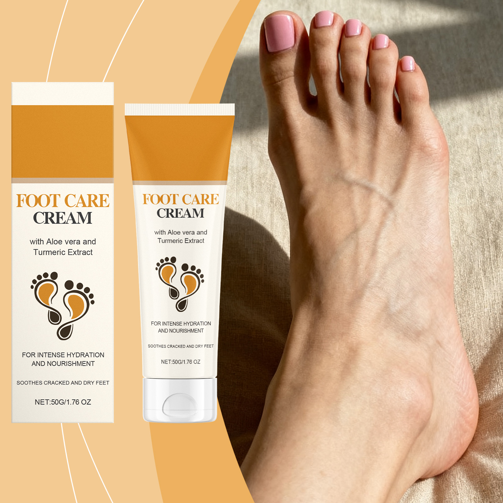 Foot Care Cream Daily Mild Hydrating Moisturizing Foot Skin Refreshing Tender Protecting Lotion