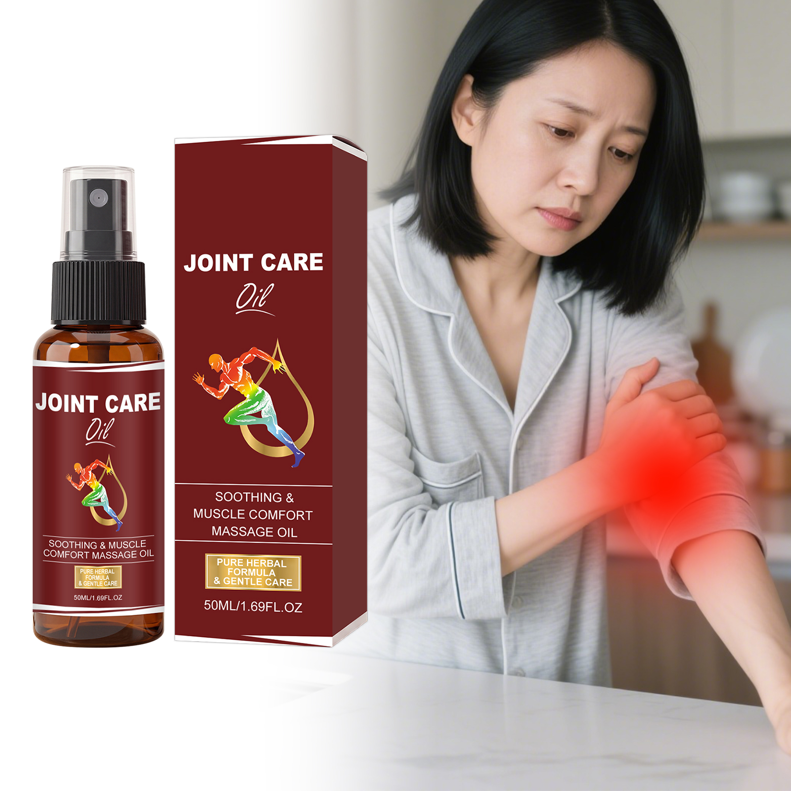 Joint Care Oil Gentle Mild Comfortable Elbow Knee Waist Light Refreshing Breathable Daily Smear Massage