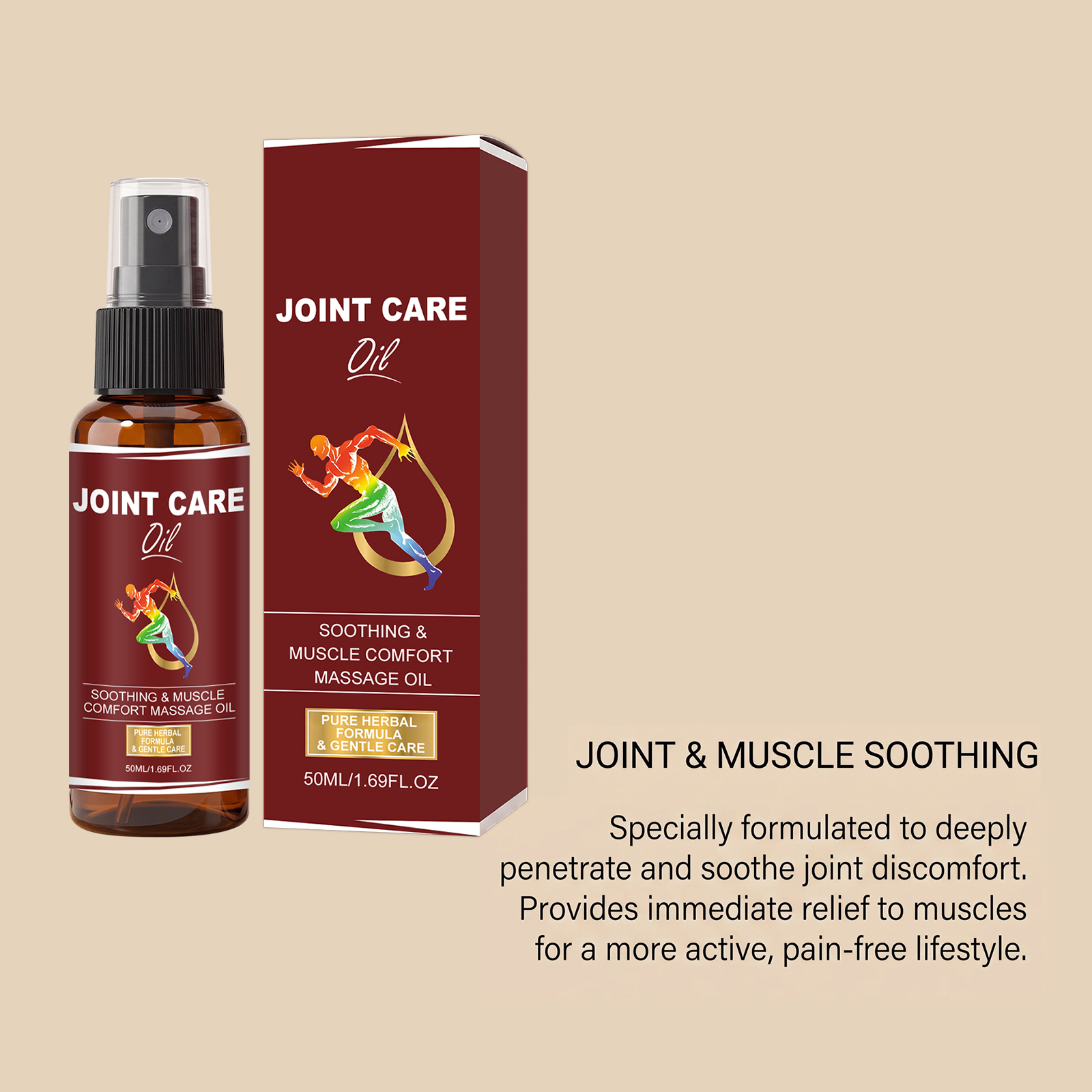 Joint Care Oil Gentle Mild Comfortable Elbow Knee Waist Light Refreshing Breathable Daily Smear Massage