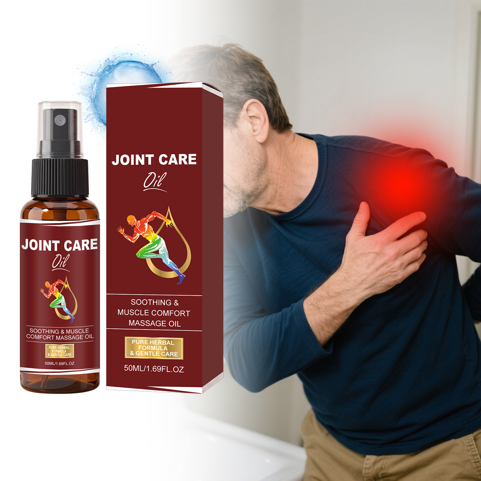 Joint Care Oil Gentle Mild Comfortable Elbow Knee Waist Light Refreshing Breathable Daily Smear Massage