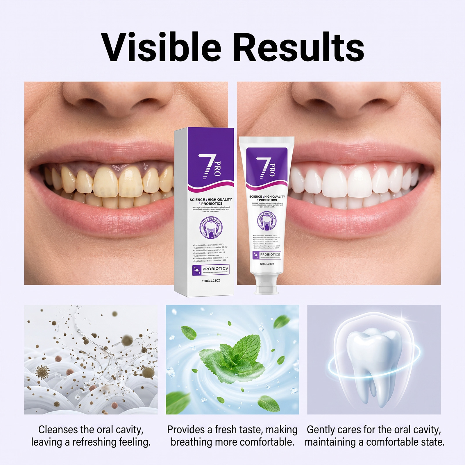 Daily Purple Fresh Gentle Comfortable Clean Bright Teeth Care Oral Nursing Tooth Paste