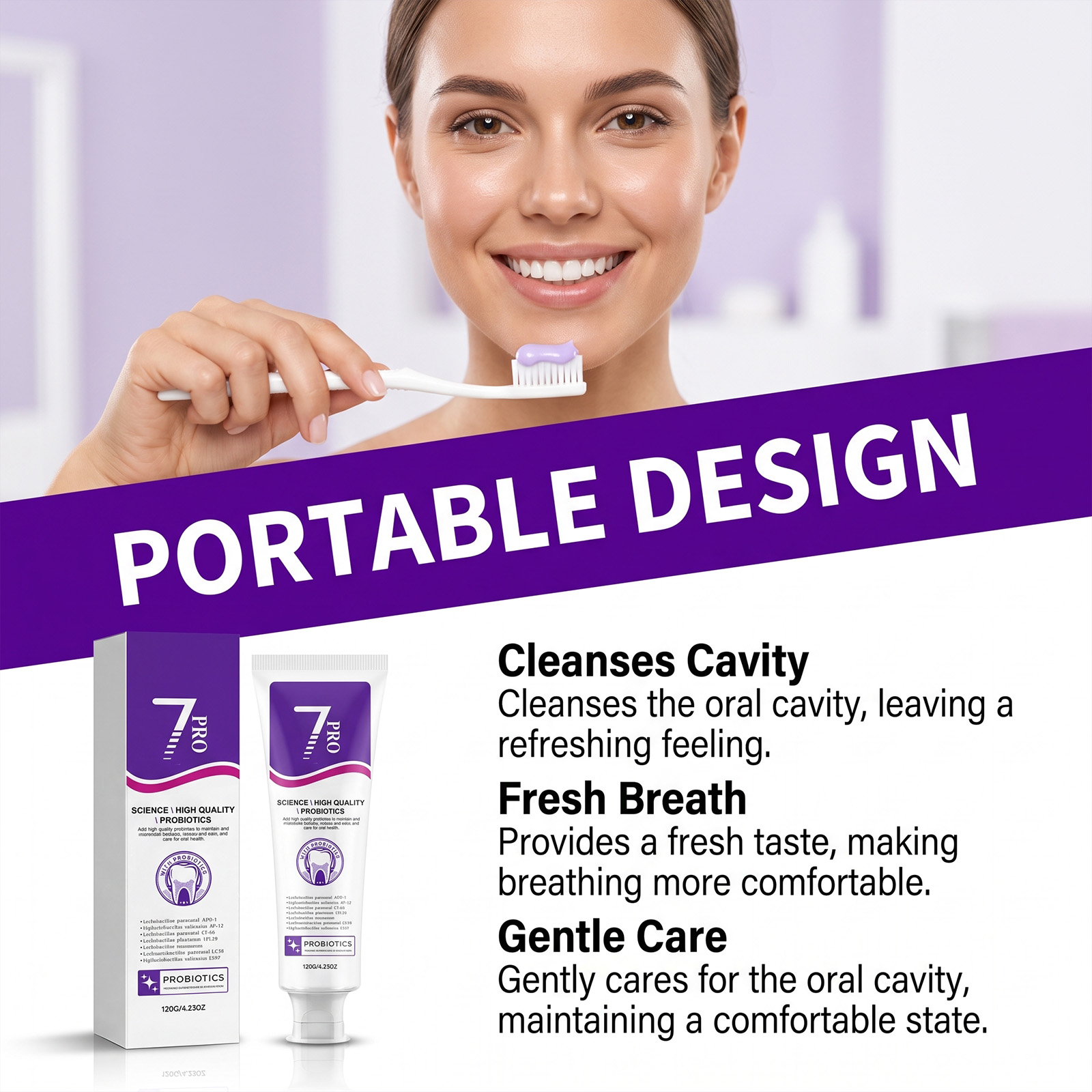 Daily Purple Fresh Gentle Comfortable Clean Bright Teeth Care Oral Nursing Tooth Paste