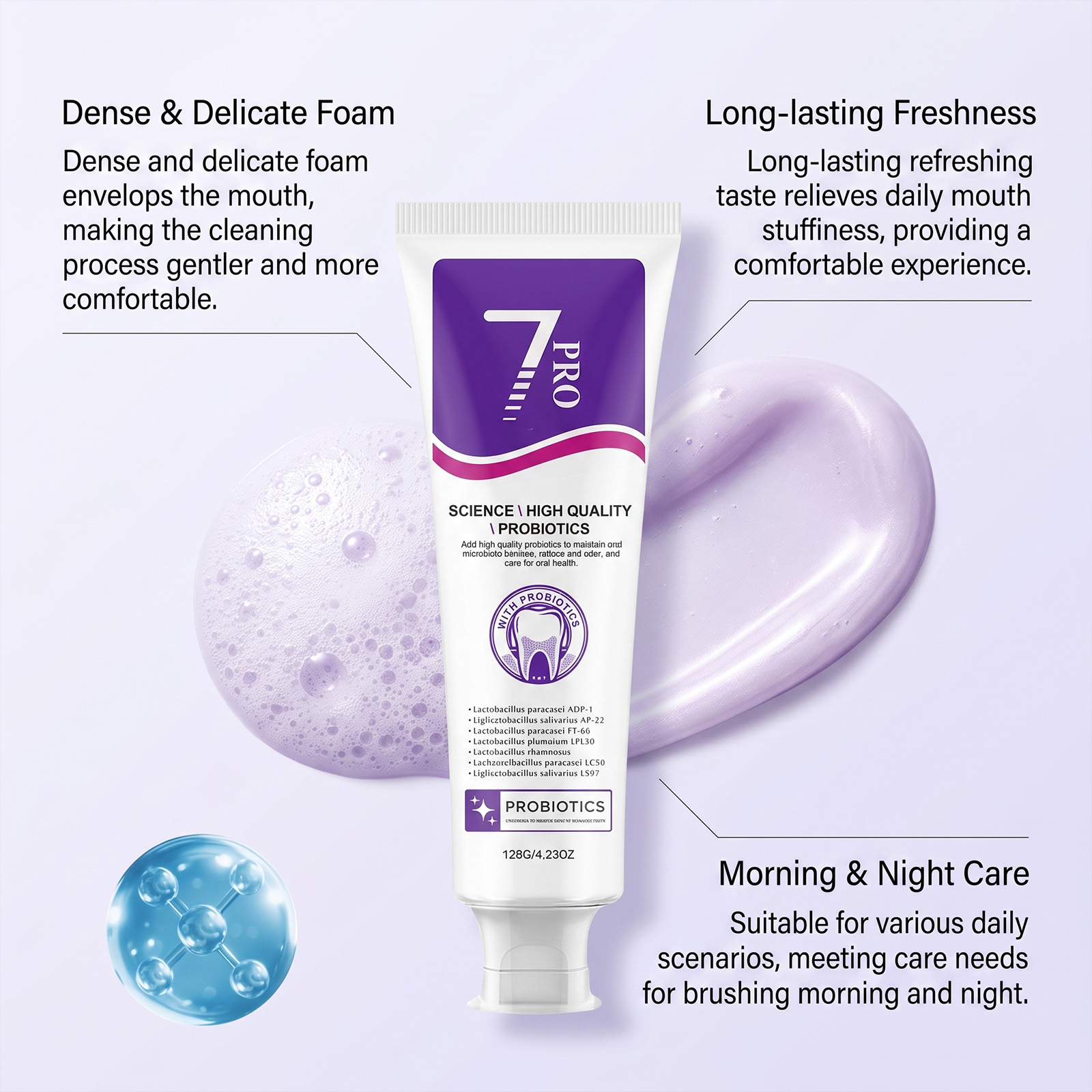 Daily Purple Fresh Gentle Comfortable Clean Bright Teeth Care Oral Nursing Tooth Paste