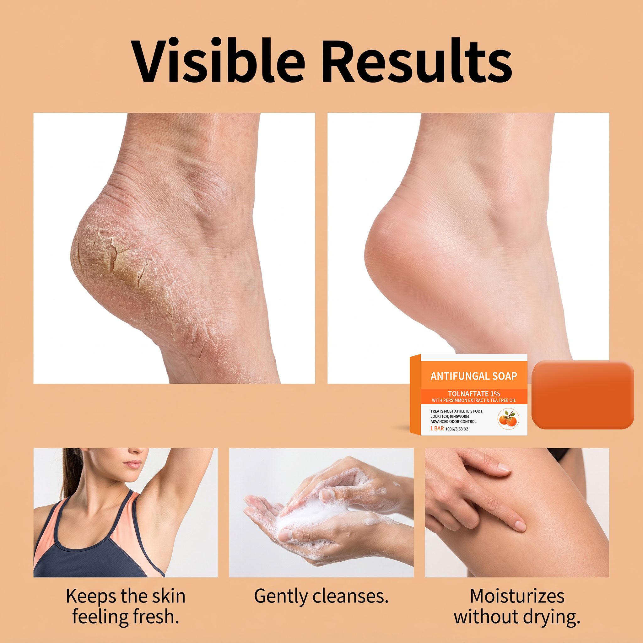 Persimmon Soap Dense Foam Moisturizing Cleansing Body Delicate Smooth Skin Comfortable Refreshing Mild Care