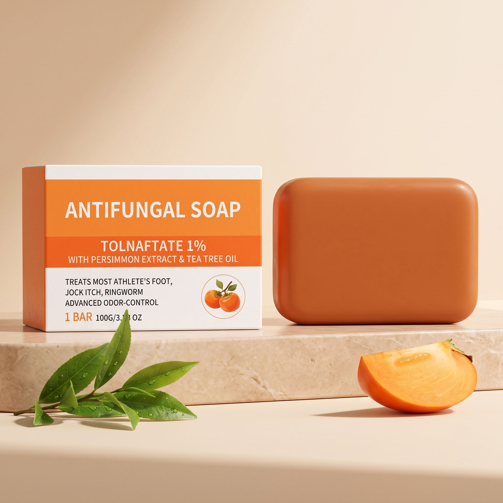 Persimmon Soap Dense Foam Moisturizing Cleansing Body Delicate Smooth Skin Comfortable Refreshing Mild Care
