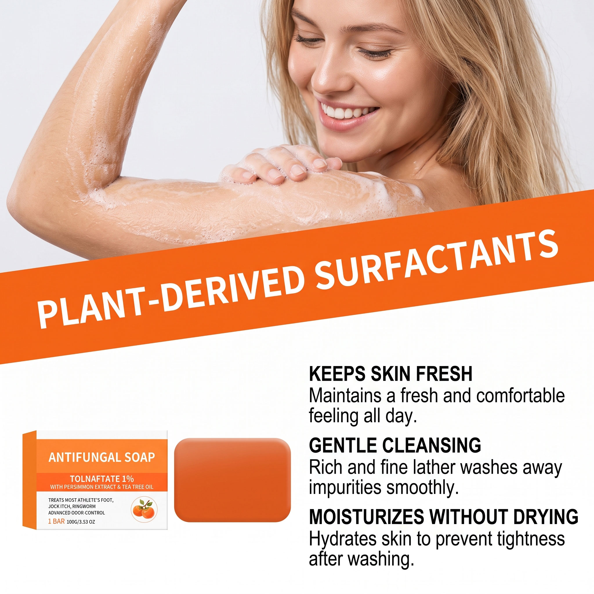 Persimmon Soap Dense Foam Moisturizing Cleansing Body Delicate Smooth Skin Comfortable Refreshing Mild Care