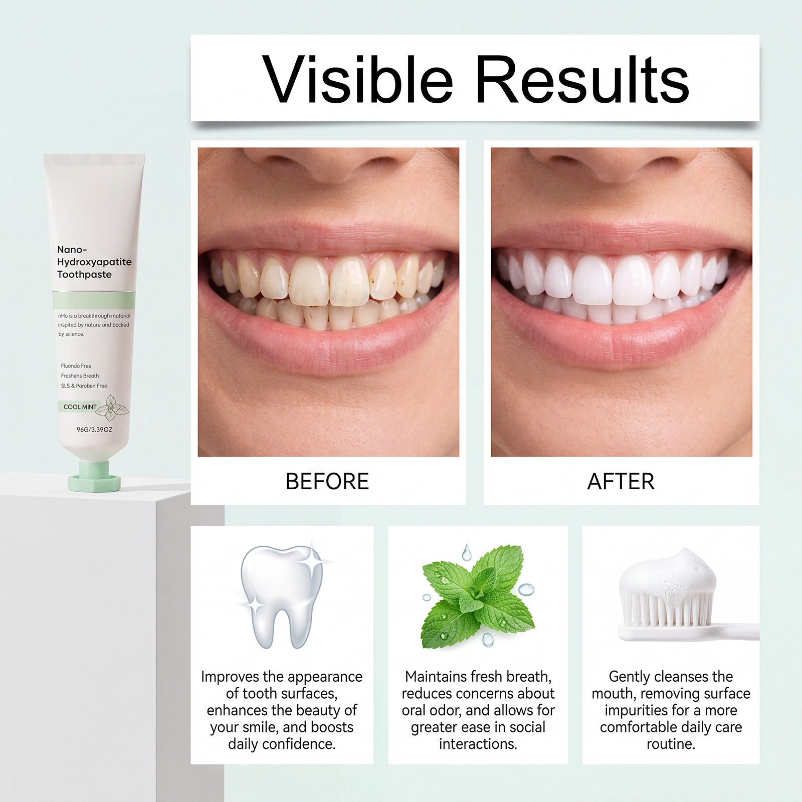 Refreshing Mint Toothpaste Gentle Even Dental Care Fresh Breath Dense Foam Daily Oral Cleaning Comfortable Mouth Nursing
