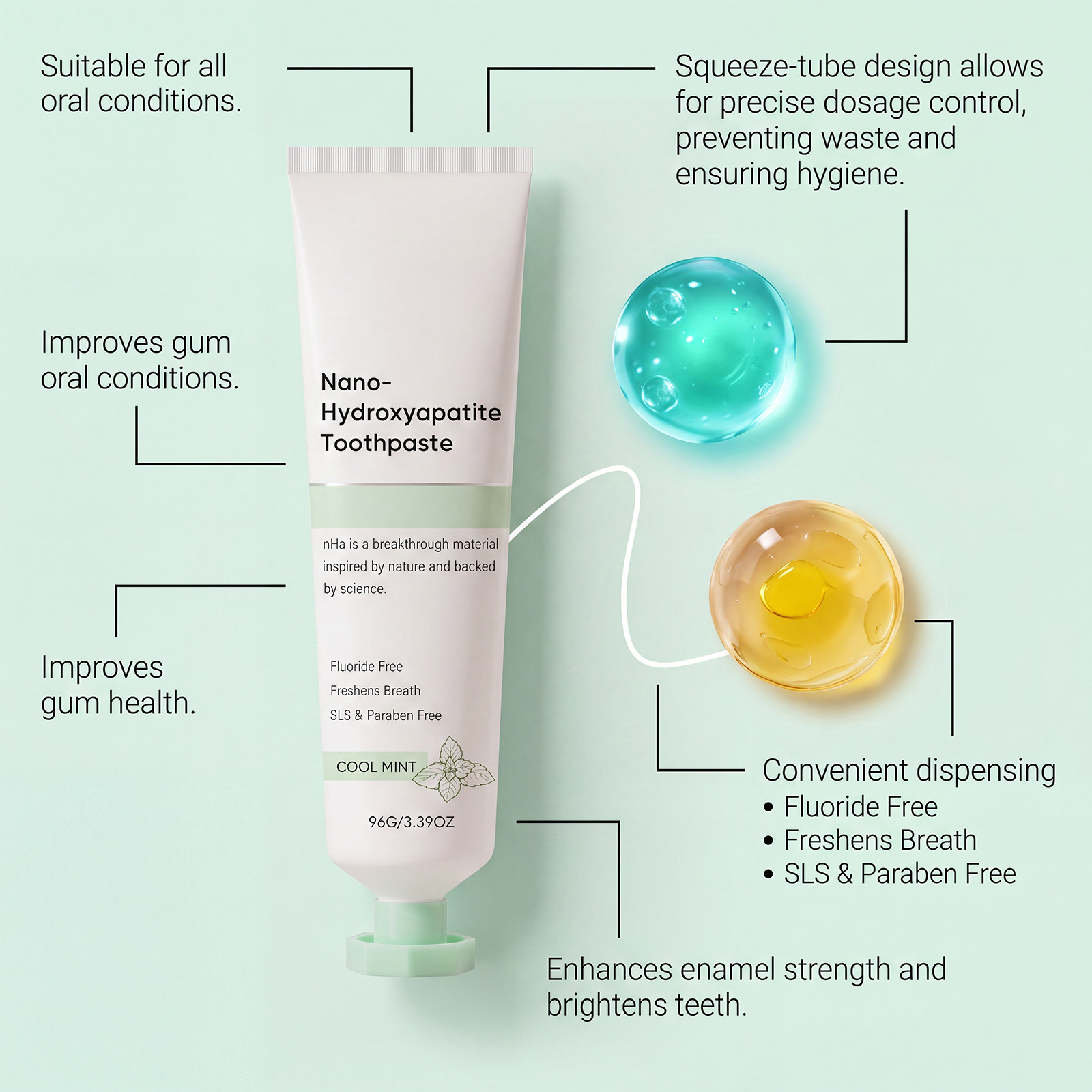 Refreshing Mint Toothpaste Gentle Even Dental Care Fresh Breath Dense Foam Daily Oral Cleaning Comfortable Mouth Nursing
