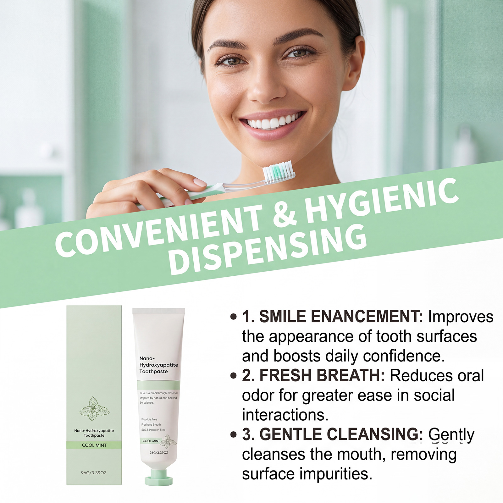 Refreshing Mint Toothpaste Gentle Even Dental Care Fresh Breath Dense Foam Daily Oral Cleaning Comfortable Mouth Nursing
