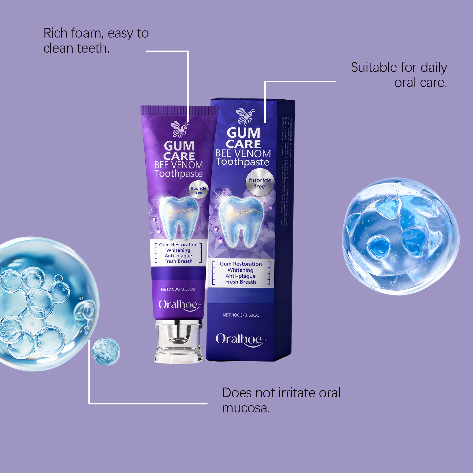 Bee Venom Care Toothpaste Freshens Breath Protects Gums Strengthens Enamel Daily Cleansing Guards Oral Health