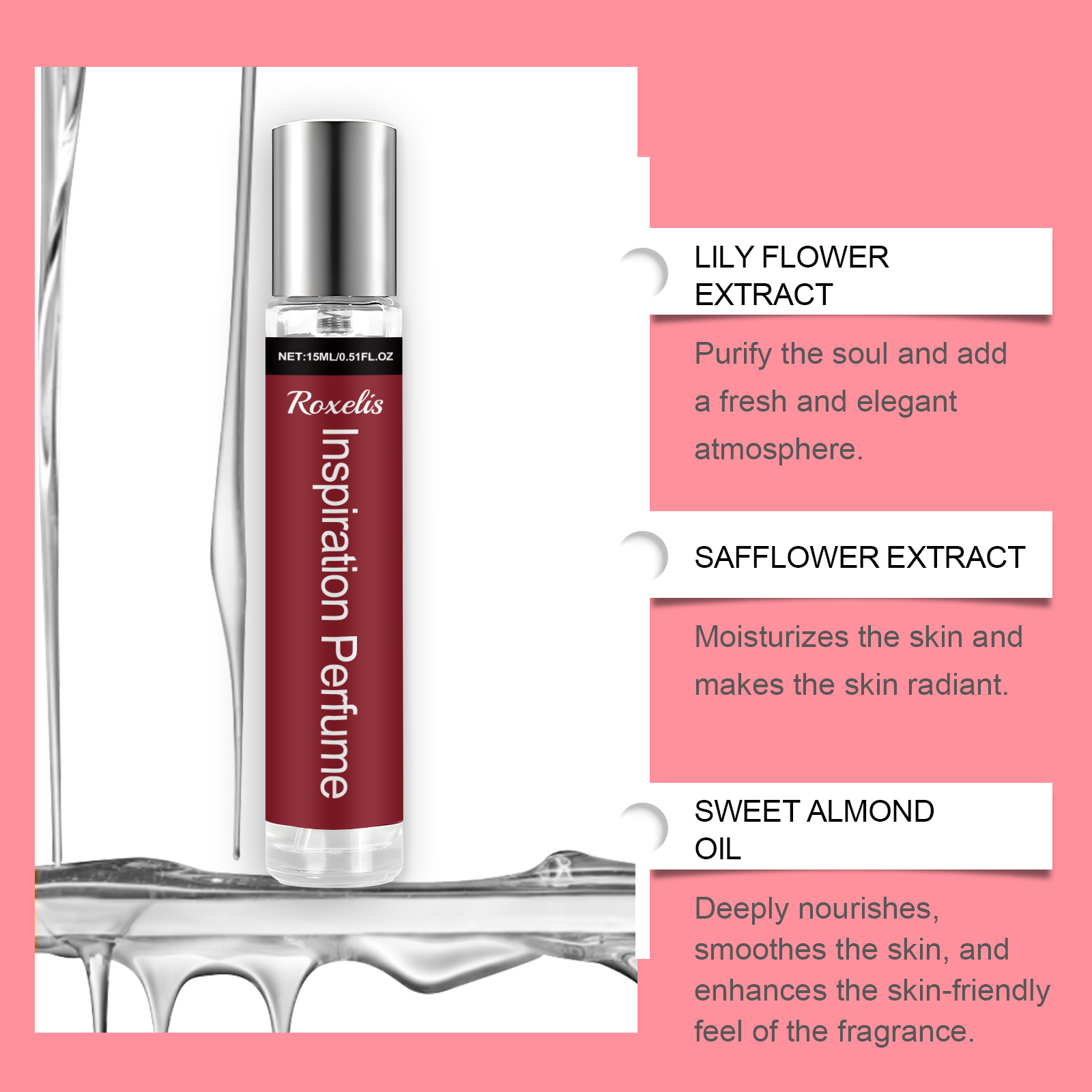 Inspiration Rouge Perfume Almond Saffron Fresh Light Floral Fruity Woody Charming Longlasting Dating Atmosphere Scent