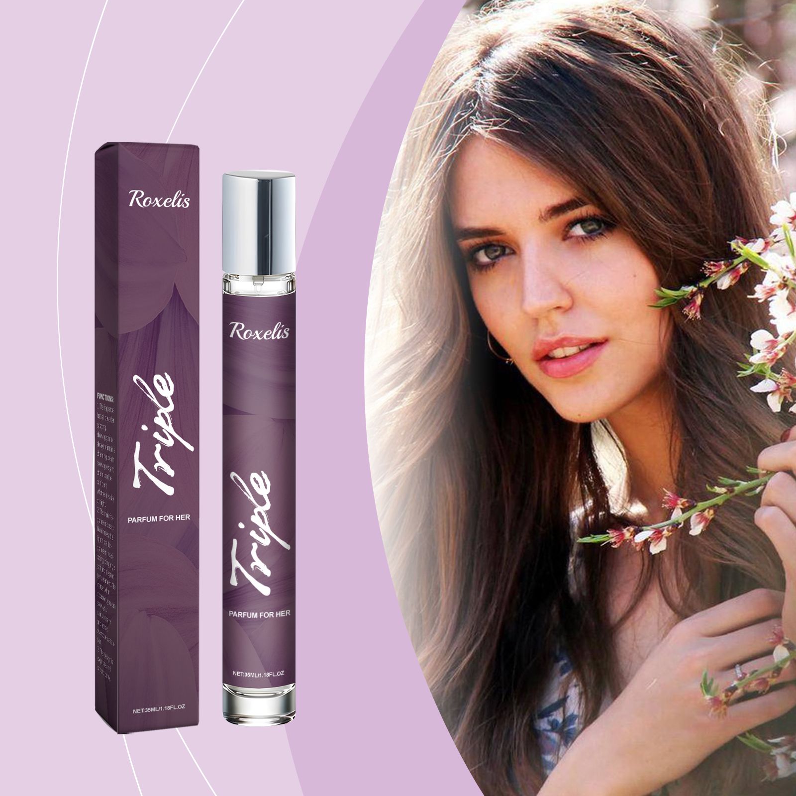 Women Charm Perfume Rose Lavender Fresh Long Lasting Portable For Daily Wear