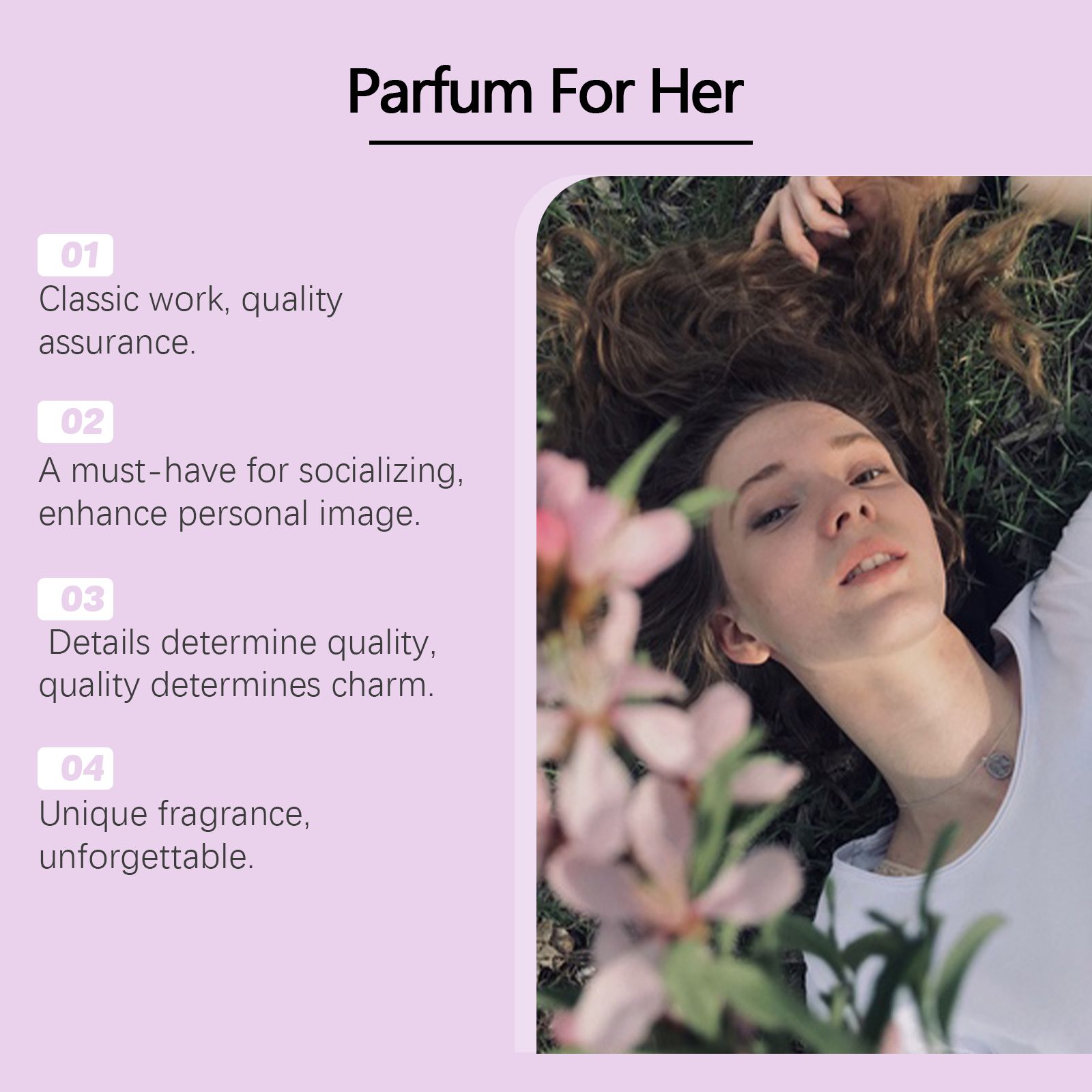 Women Charm Perfume Rose Lavender Fresh Long Lasting Portable For Daily Wear