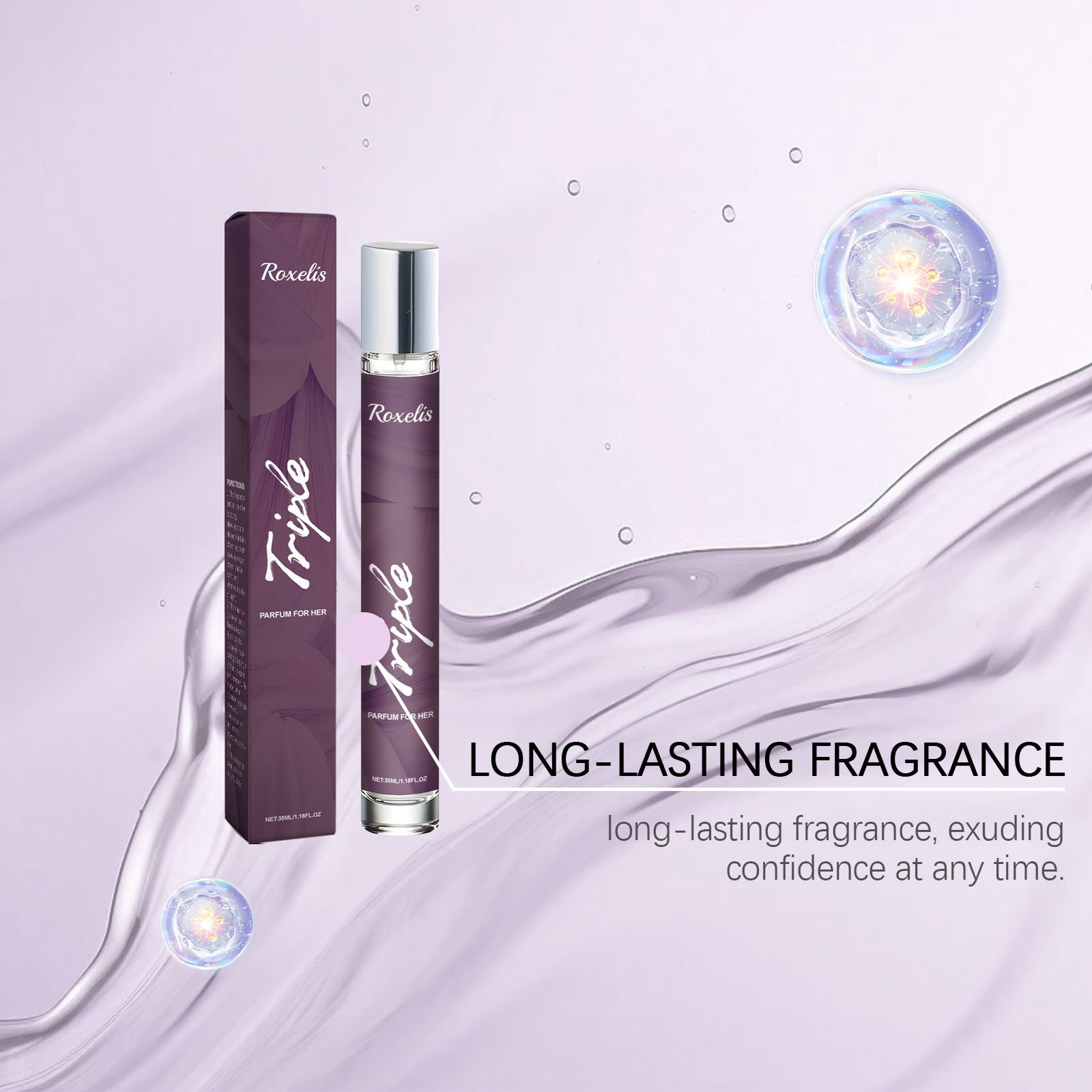 Women Charm Perfume Rose Lavender Fresh Long Lasting Portable For Daily Wear